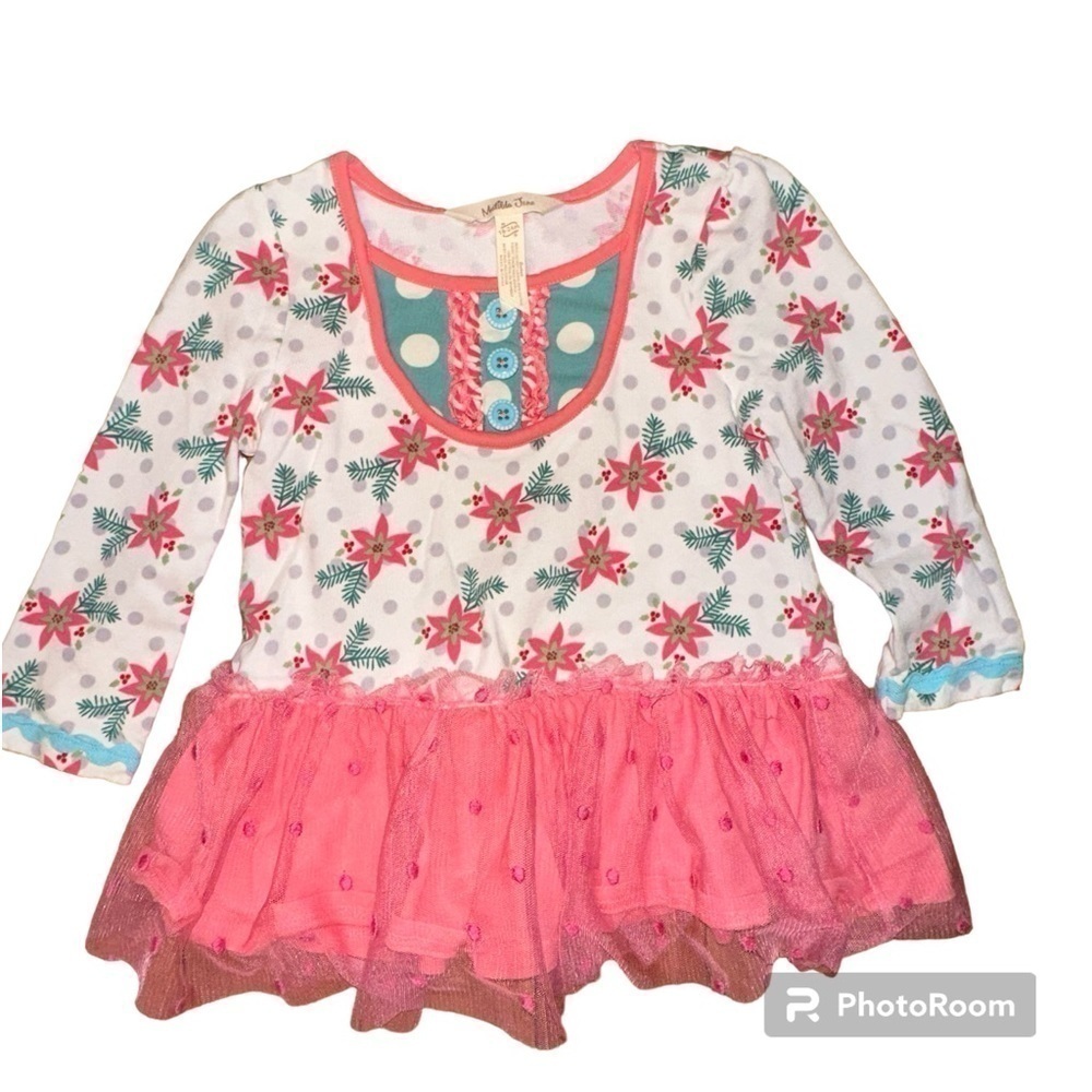Matilda Jane long sleeve pink tulle top Christmas 18-24